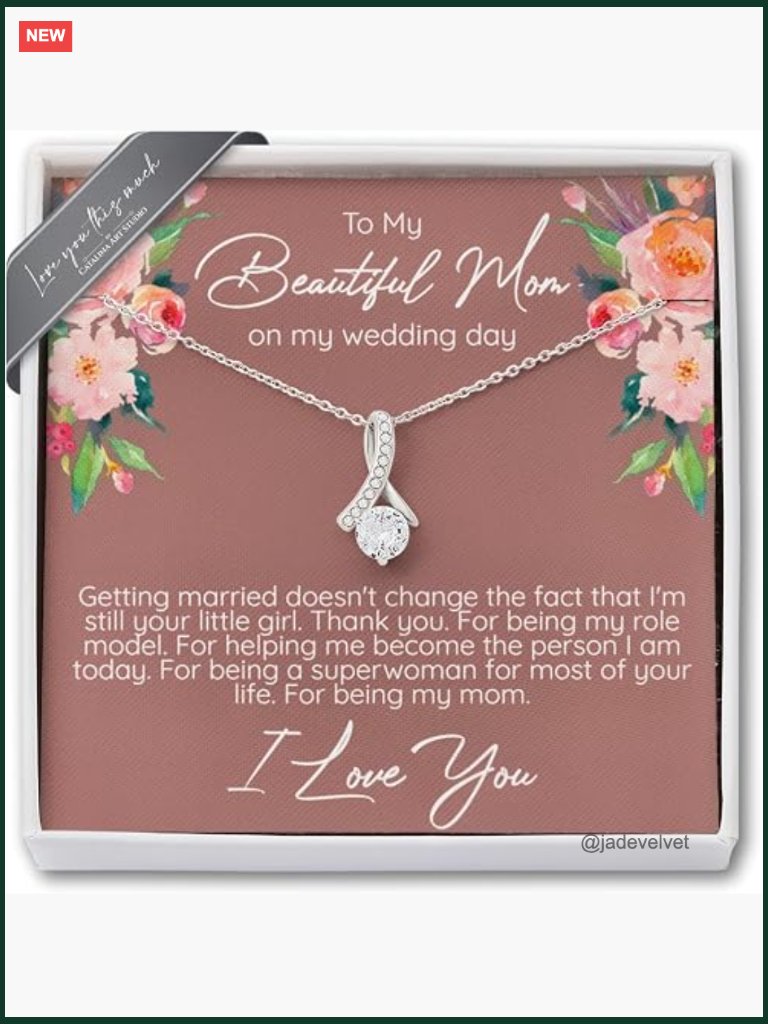 14k White Gold Necklace, Cubic Zirconia Chain, Wedding Gift For Mom